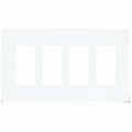Cooper Industries Eaton Wallplate, 4-7/8 in L, 8.56 in W, 4-Gang, Polycarbonate, White, High-Gloss PJS264W
